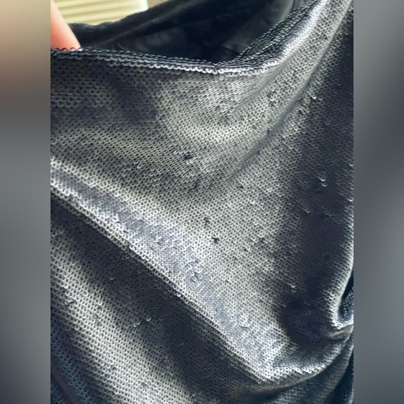 NWT Gauge 81 ALMORA Black sequin mini dress with ruching - Picture 5 of 15